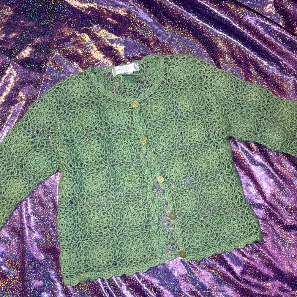 Girls Emma’s Garden Green Cardigan